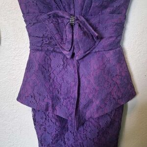 Elegant Purple Lace Dress